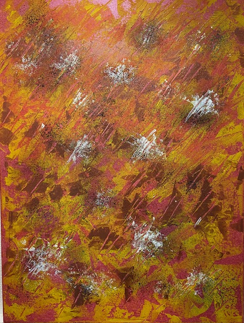 Œuvre picturale abstraite aux couleurs vibrantes et expressive inspirée des émotions intérieures – série ce qui brille d'un éclat "étincellant" – artiste BKenzArt