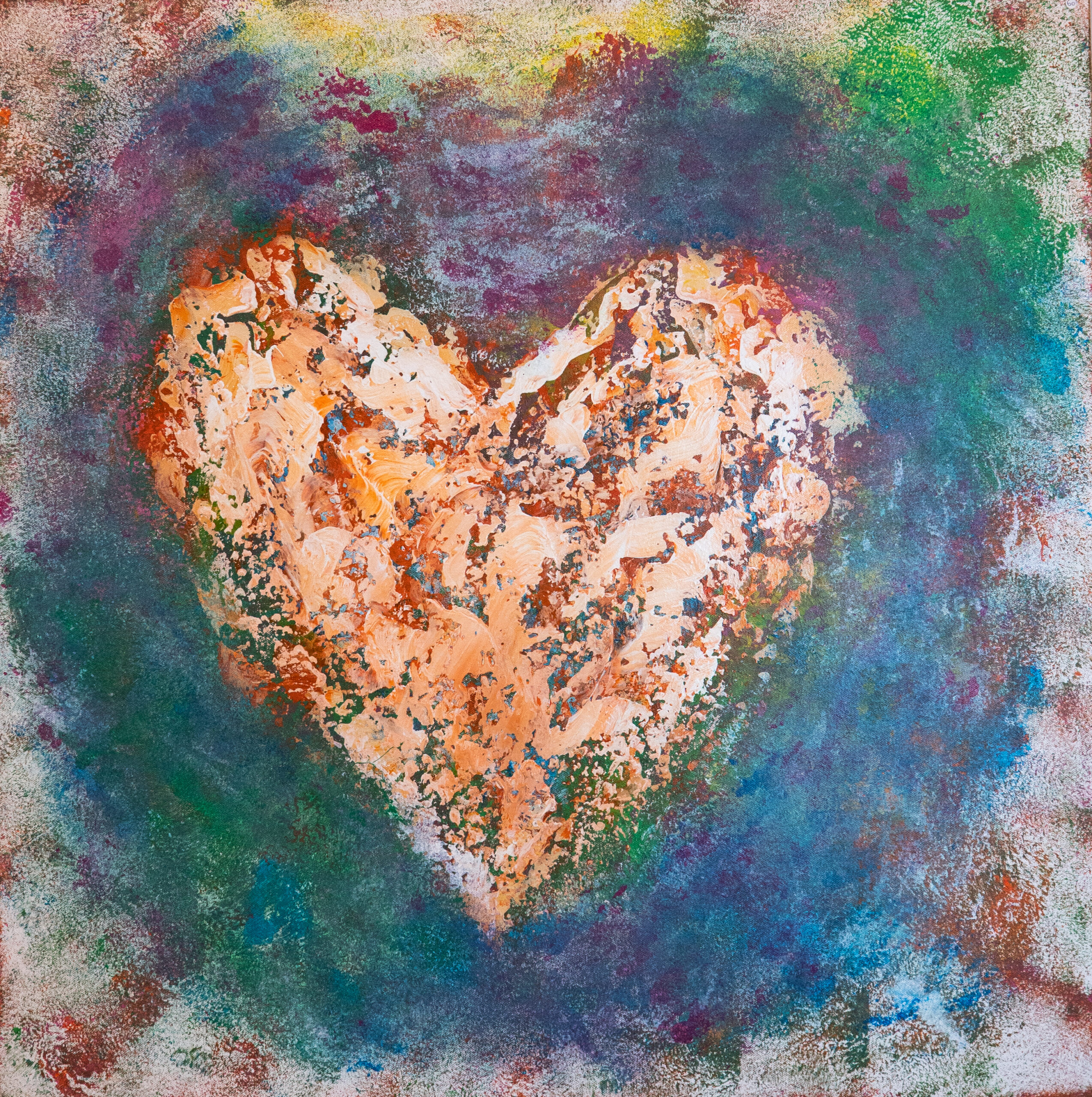 Peinture abstraite introspective "aime-toi" – série Les émotions vitales – œuvre contemporaine de l’artiste BKenzArt